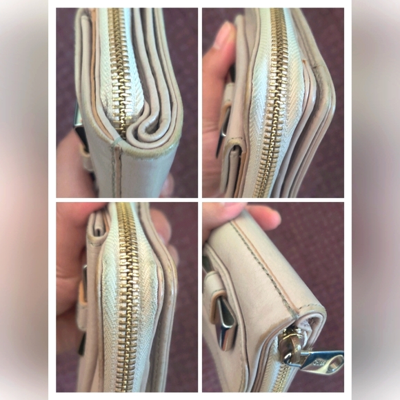 Chloe Compact Zippy Bifold Bow Wallet Beige - Picture 9 of 9